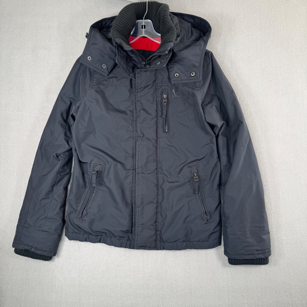Abercrombie & Fitch Jacket Mens Small Gray Hooded Weather Warrior Parka Winter
